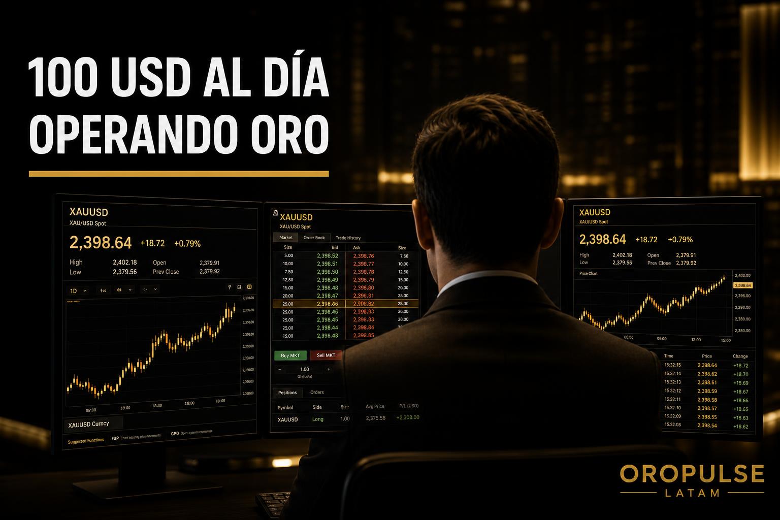 ¿Cómo intentar generar 100 USD al día operando Oro (XAU/USD)?