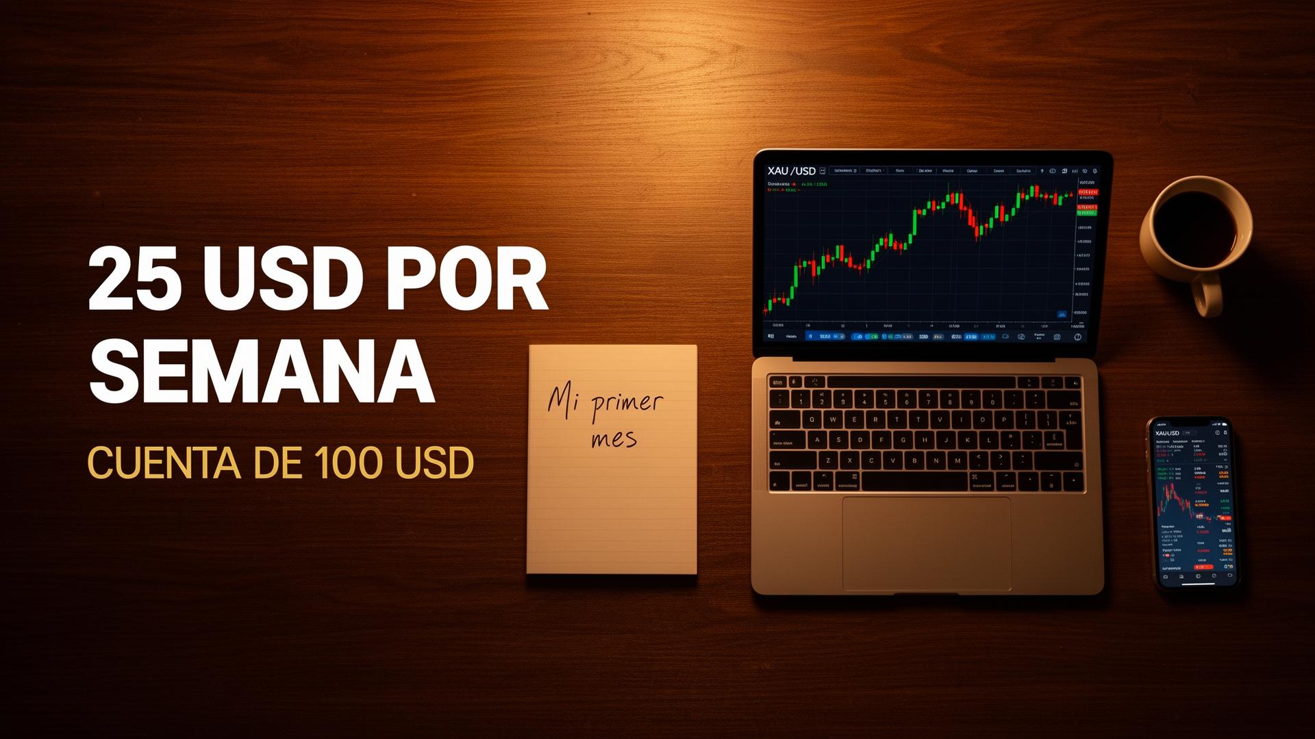 ¿Cómo intentar generar 25 USD por semana con una cuenta de 100 USD?