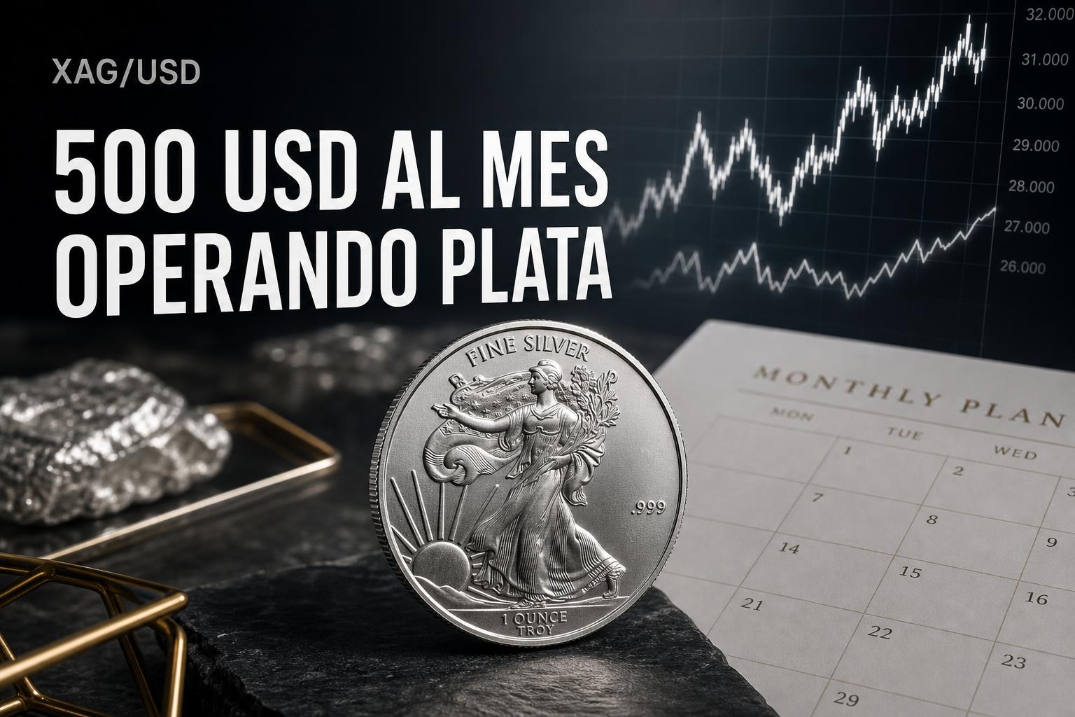 ¿Cómo intentar generar 500 USD al mes operando Plata (XAG/USD)?