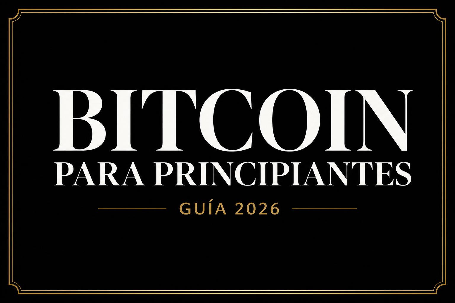 Bitcoin para principiantes: guía completa 2026