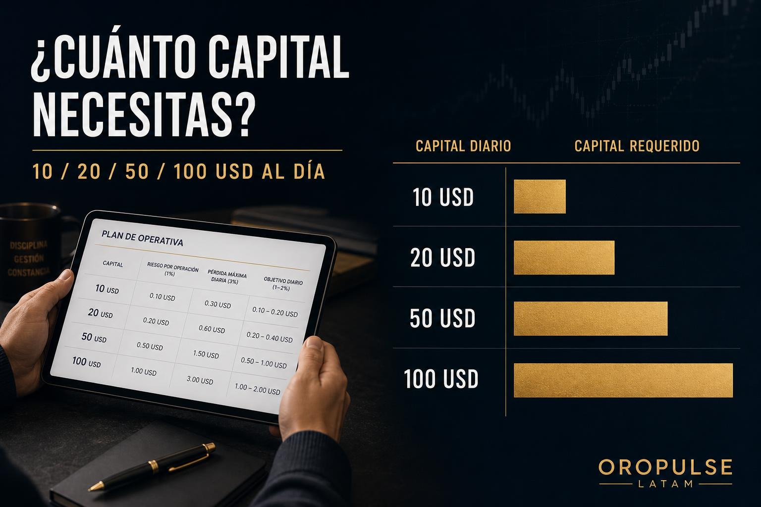 ¿Cuánto capital necesitas para buscar ingresos diarios con trading?