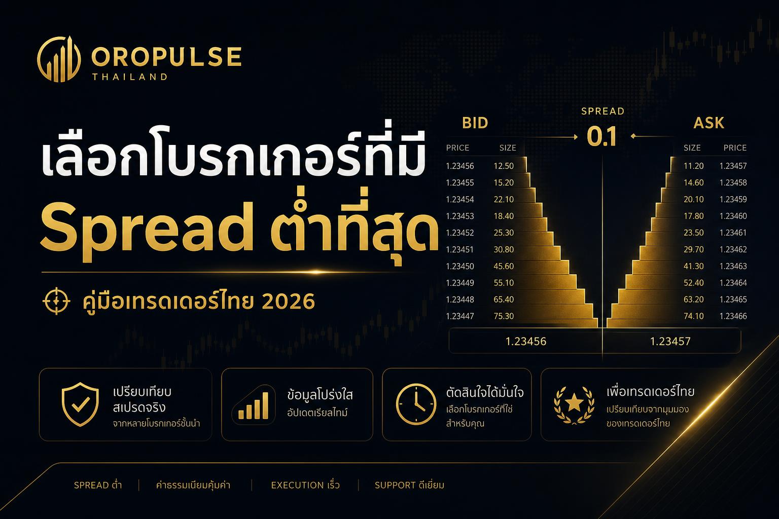 วิธีเลือกโบรกเกอร์ที่มีสเปรดแข่งขันได้สำหรับเทรดเดอร์ไทย 2026