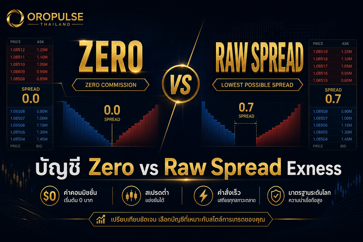 Exness Zero vs Raw Spread: เปรียบเทียบบัญชีพรีเมียมแบบครบจบสำหรับเทรดเดอร์ไทย
