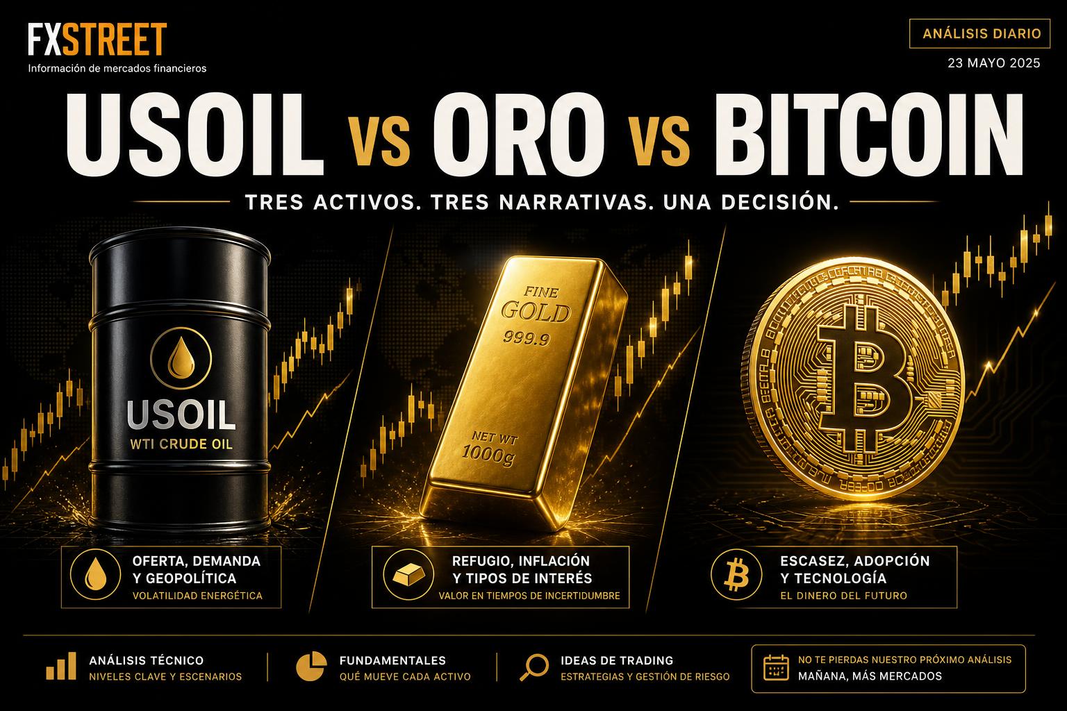 USOIL vs Oro vs Bitcoin: ¿cuál ofrece más oportunidades en 2026?